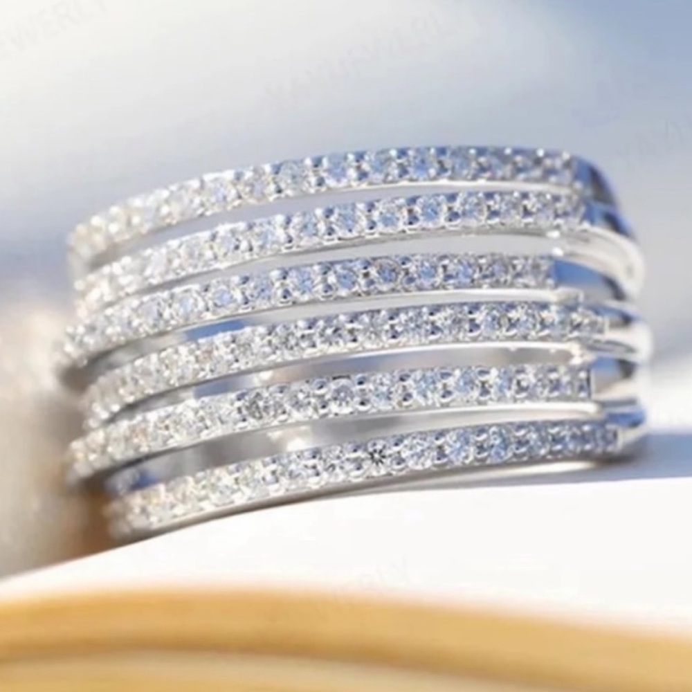 NEW💍6.4 CT 18K WHITE GOLD DIAMOND RING, CUTE RING, SHINY RING. - Picture 3 of 6